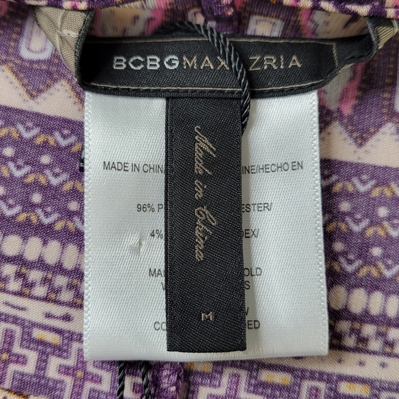 BCBGMaxAzria Dress Size M Dolman Sleeves Jersey Knit Stretchy Purple Combo New - Picture 8 of 13